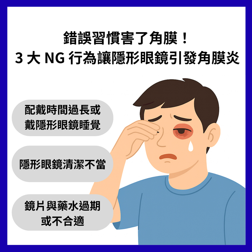 錯誤習慣害了角膜！3大 NG 行為讓隱形眼鏡引發角膜炎