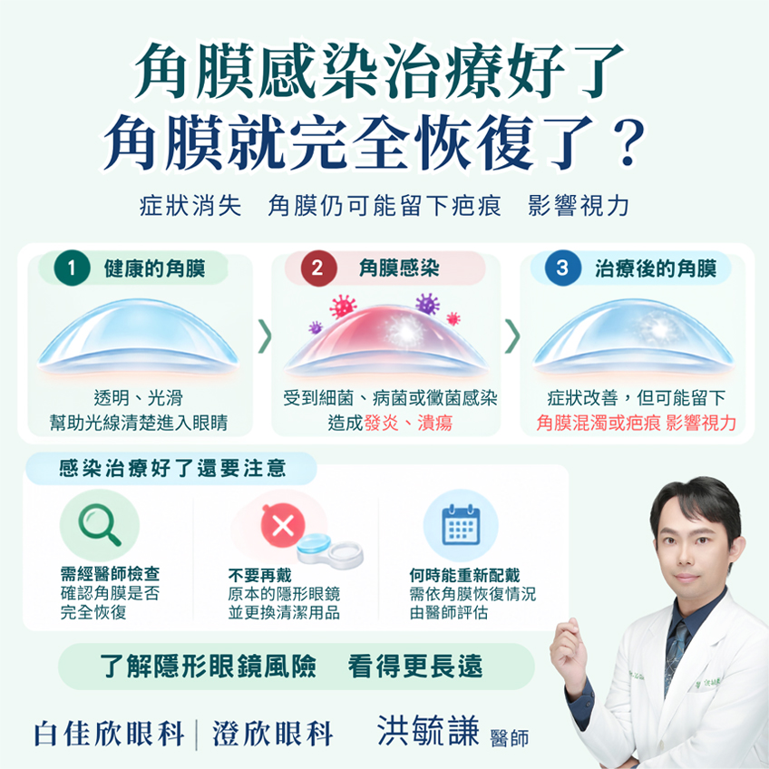 隱形眼鏡造成感染好了，角膜卻留下疤痕怎麼辦？