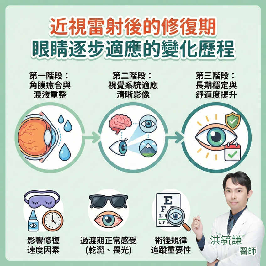 近視雷射後的修復期 眼睛逐步適應的變化歷程 近視雷射後的修復期 眼睛逐步適應的變化歷程