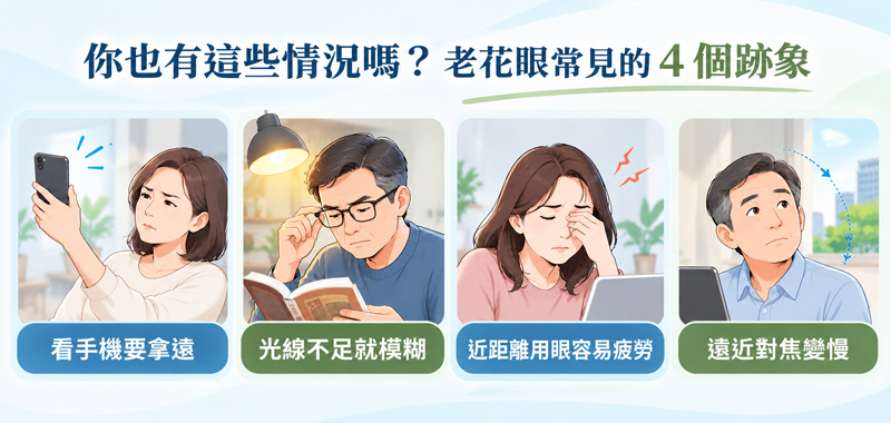 你也有這些情況嗎?老花眼常見的4個跡象