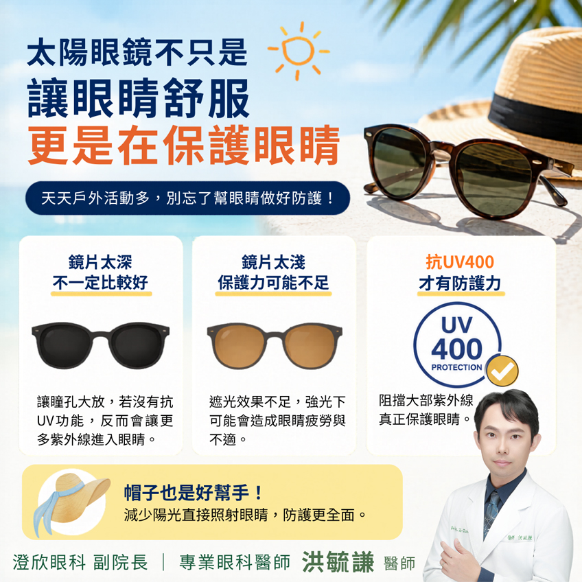 太陽眼鏡不只是讓眼睛舒服，也是夏天的護眼習慣
